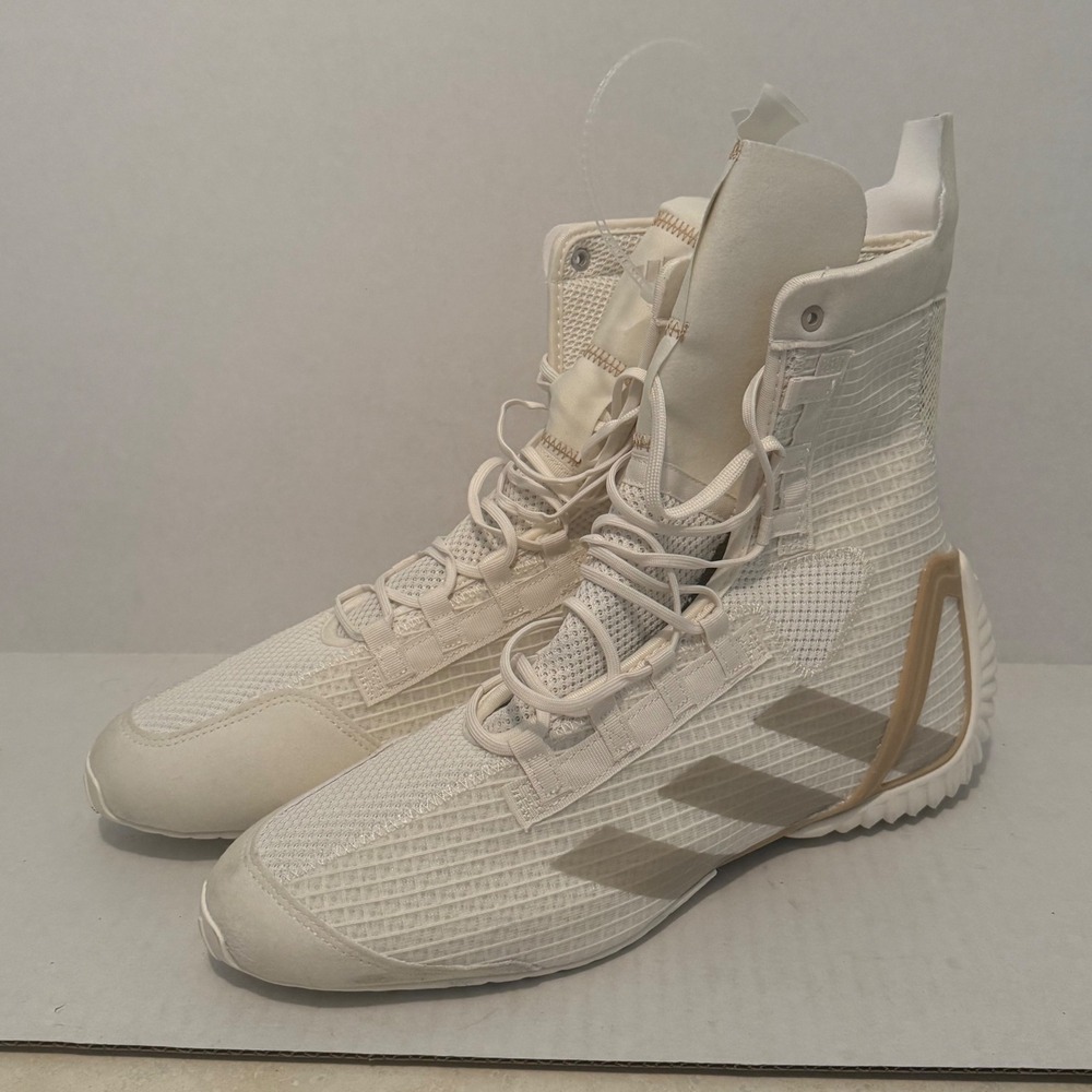 Adidas Speedex Ultra Boxing Shoes Mens 10 Off White Gold JH8822 High Top Boots